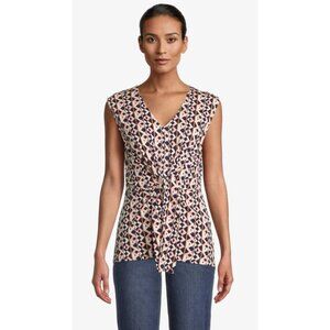 NWT Betty Barclay Pink Sleeveless Blouse with Geometric Print